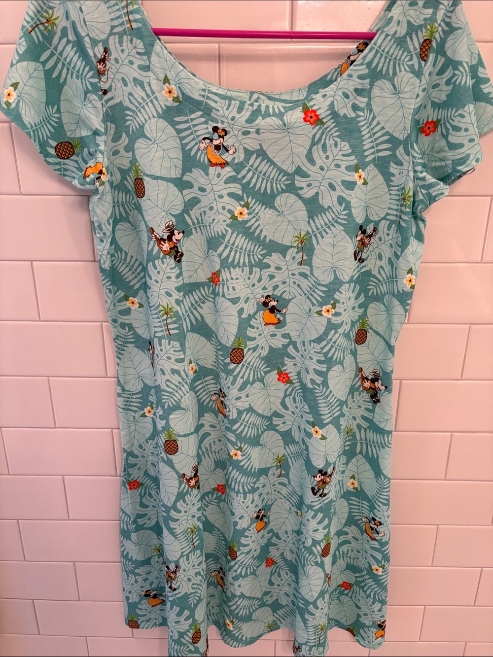 Tommy Bahama Aqua Tropical Mini Dress with Floral & Pineapple Print